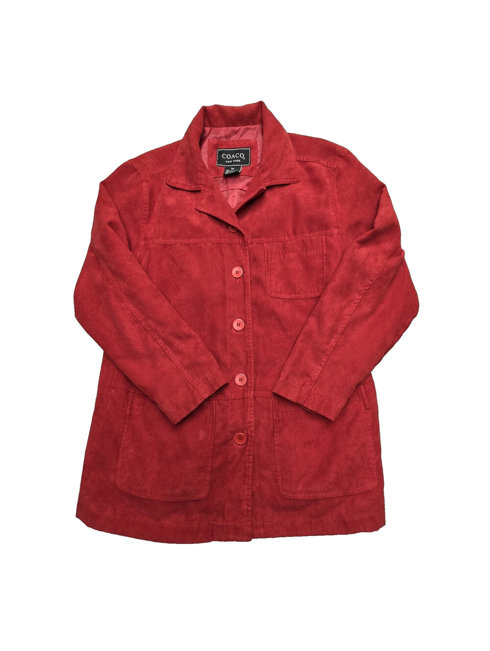 COACO New York Faux Suede Women's Red Jacket Size Medium Lined